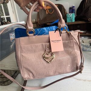 Juicy Couture Pink Satchel Bag with Embossed Design